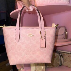Brand new pink powder mini city tote from coach, mini bags